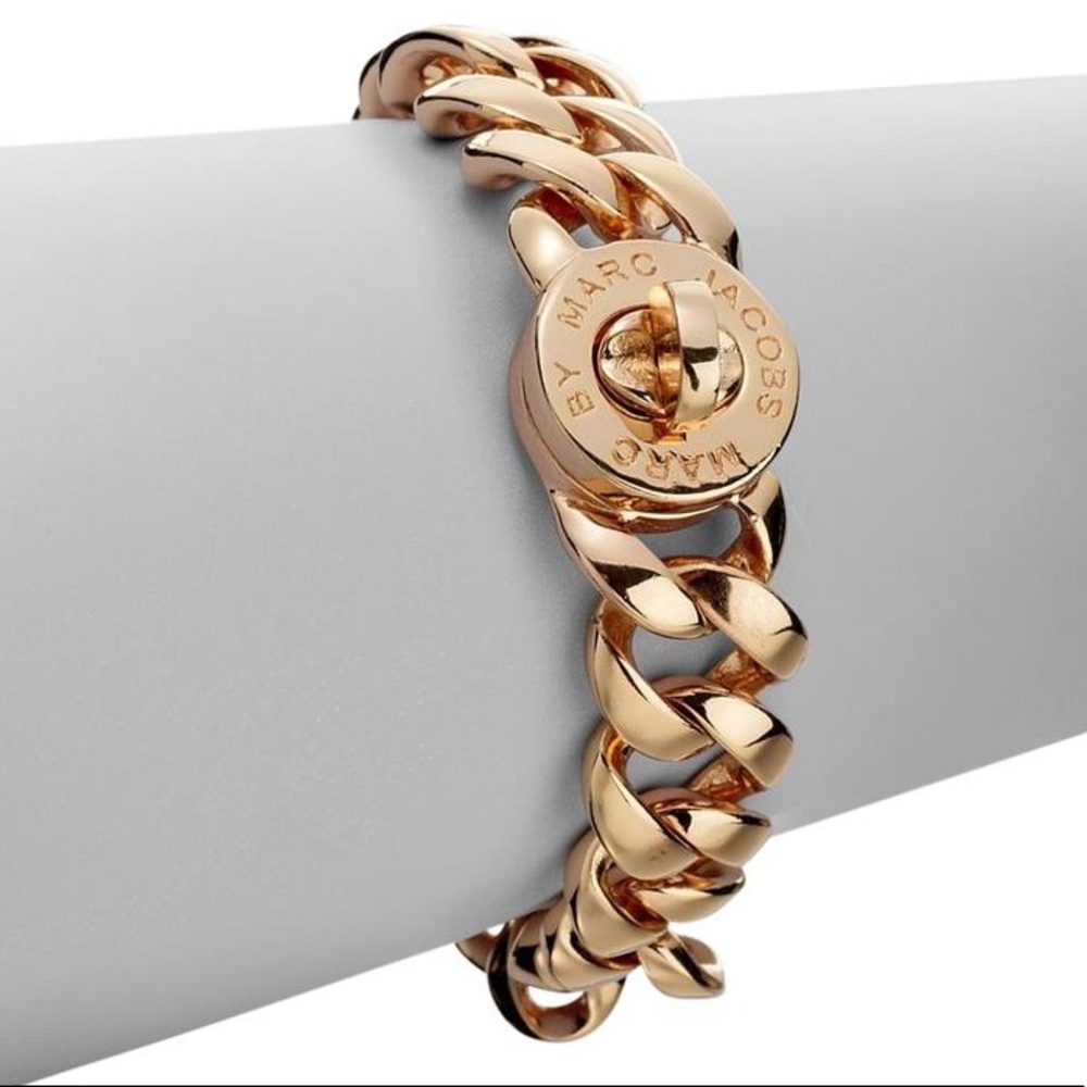 Marc Jacobs gold turnlock chain link bracelet